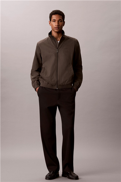 Calvin Klein Ls Nylon Stand Collar Windbreake Erkek Rüzgarlık Gri