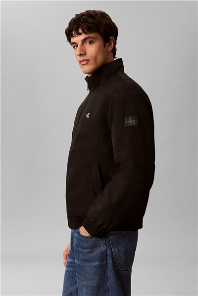 Calvin Klein Ls Padded Nylon Harrington Jacke Erkek Mont Siyah