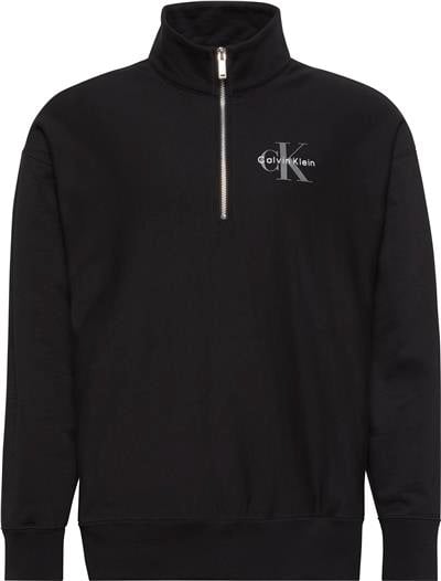 Calvin Klein Ls Premium Terry Micro Monologo Erkek Fermuarlı Sweatshirt