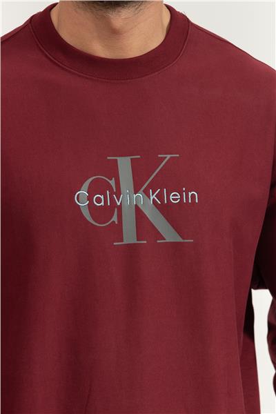 Calvin Klein Ls Premium Terry Monologo Cn Erkek Bisiklet Yaka Sweatshirt