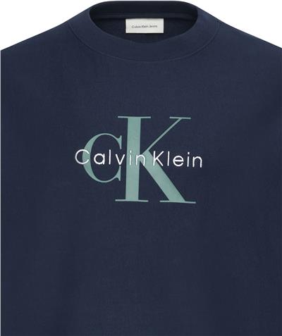 Calvin Klein Ls Premium Terry Monologo Cn Erkek Bisiklet Yaka Sweatshirt
