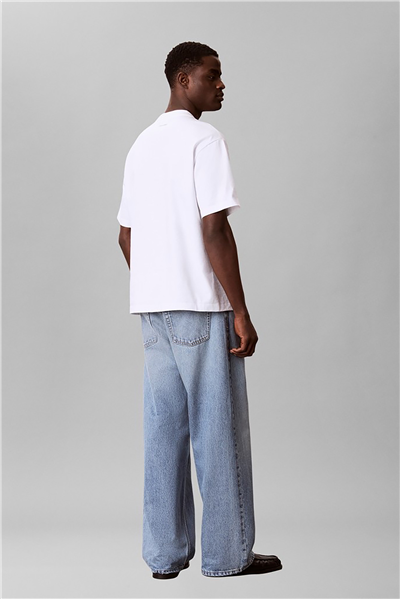 Calvin Klein Ls Rlxd Cotton Crewnk Swtr 7Gg Erkek Triko Beyaz