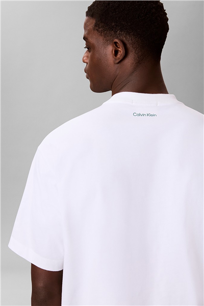 Calvin Klein Ls Rlxd Cotton Crewnk Swtr 7Gg Erkek Triko Beyaz