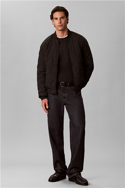 Calvin Klein Ls Rlxd Padded Nylon Reversible Erkek Mont Siyah