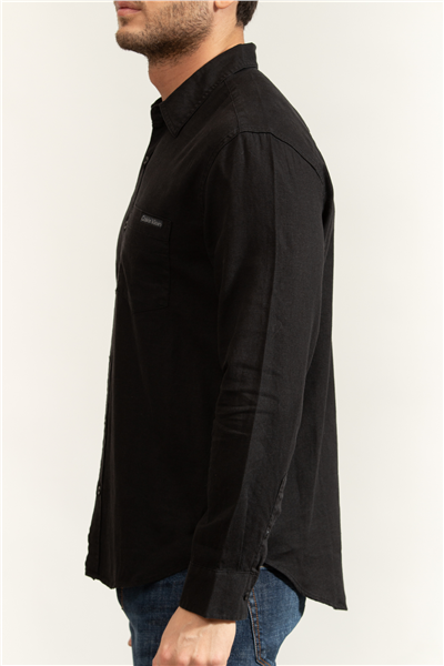 Calvin Klein Ls Sld Cas Linen Cls Erkek Keten Gömlek