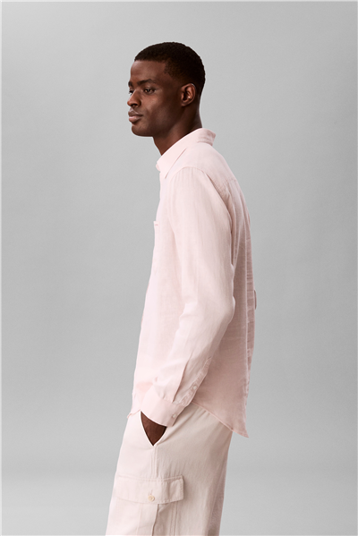 Calvin Klein Ls Sld Cas Linen Cls Erkek Keten Gömlek