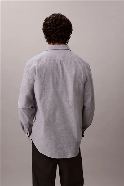 Calvin Klein LS Solid Oxford Classic Shirt Erkek Gömlek Lacivert