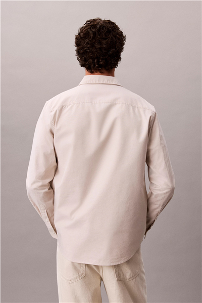Calvin Klein LS Solid Oxford Classic Shirt Erkek Gömlek Gri