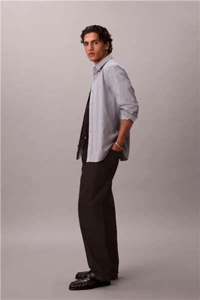 Calvin Klein LS Solid Oxford Classic Shirt Erkek Gömlek Lacivert