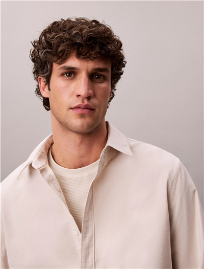 Calvin Klein LS Solid Oxford Classic Shirt Erkek Gömlek Gri