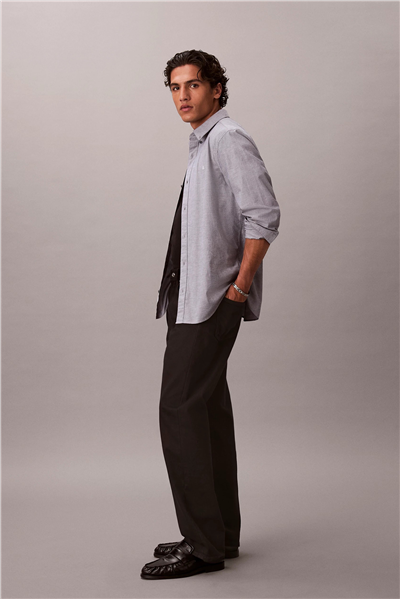 Calvin Klein LS Solid Oxford Classic Shirt Erkek Gömlek Lacivert