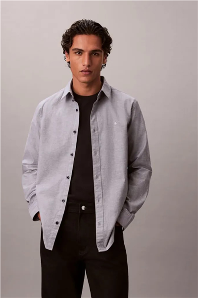 Calvin Klein LS Solid Oxford Classic Shirt Erkek Gömlek Lacivert