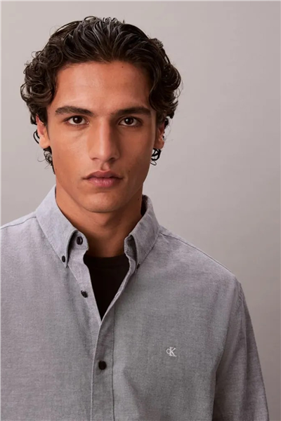 Calvin Klein LS Solid Oxford Classic Shirt Erkek Gömlek Lacivert