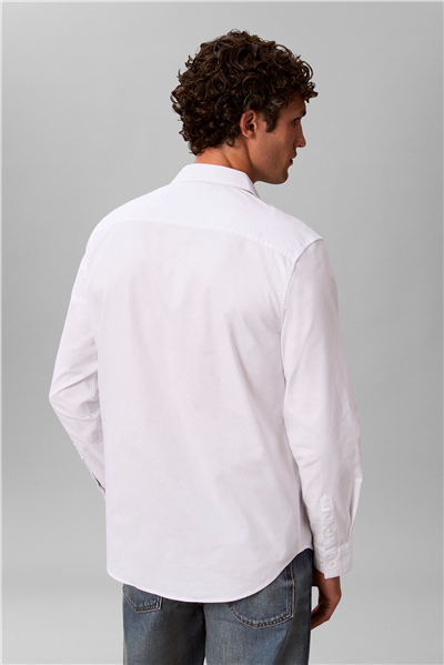 Calvin Klein LS Solid Oxford Classic Shirt Erkek Gömlek