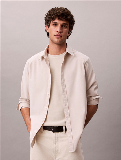 Calvin Klein LS Solid Oxford Classic Shirt Erkek Gömlek Gri