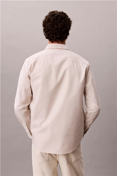 Calvin Klein LS Solid Oxford Classic Shirt Erkek Gömlek Gri
