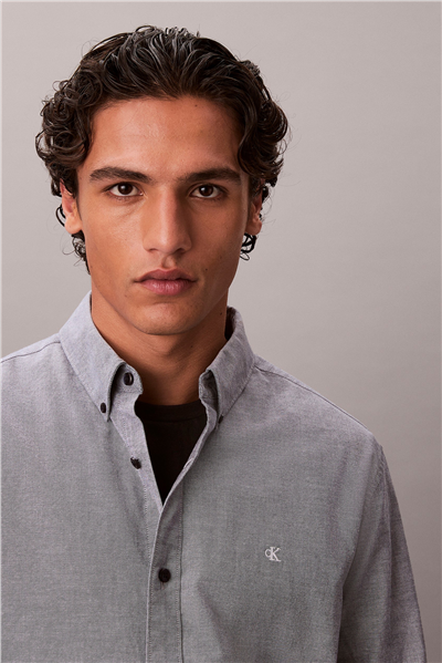 Calvin Klein LS Solid Oxford Classic Shirt Erkek Gömlek Lacivert