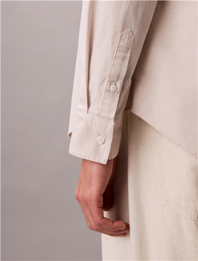 Calvin Klein LS Solid Oxford Classic Shirt Erkek Gömlek Gri