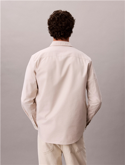 Calvin Klein LS Solid Oxford Classic Shirt Erkek Gömlek Gri
