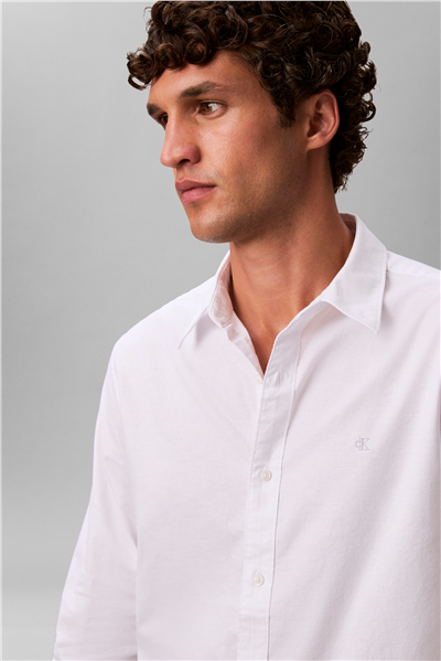 Calvin Klein LS Solid Oxford Classic Shirt Erkek Gömlek