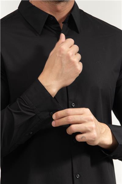 Calvin Klein LS Solid Stretch Slim Shirt Erkek Gömlek