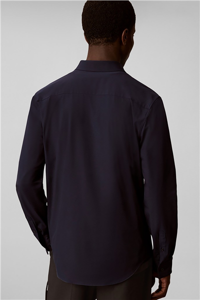 Calvin Klein Ls Solid Tech Stretch Slim Shirt Erkek Gömlek Lacivert