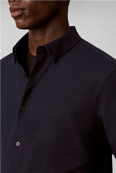 Calvin Klein Ls Solid Tech Stretch Slim Shirt Erkek Gömlek Lacivert