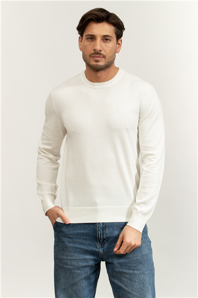 Calvin Klein LS Supima Cotton Crew 14Gg Erkek Triko