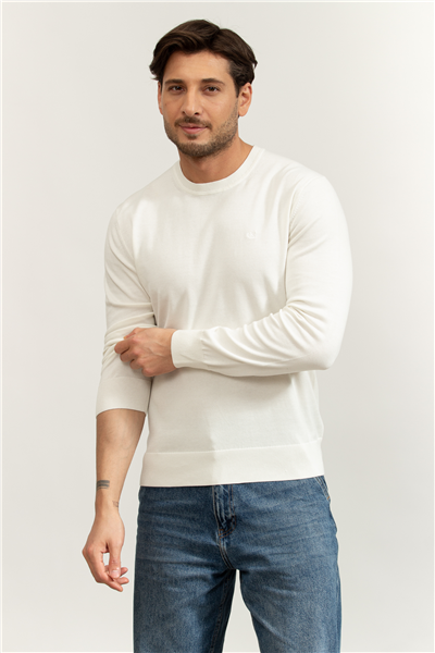 Calvin Klein LS Supima Cotton Crew 14Gg Erkek Triko