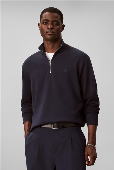 Calvin Klein Ls Supima Qz Sweater 14 Gg Erkek Triko Lacivert