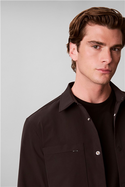 Calvin Klein Ls Tech Knit Dobby Classic Overs Erkek Gömlek Siyah