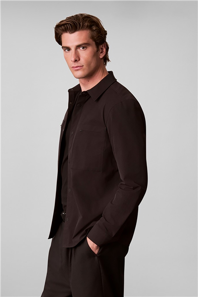 Calvin Klein Ls Tech Knit Dobby Classic Overs Erkek Gömlek Siyah