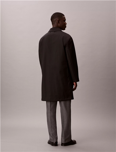 Calvin Klein LS Tech Wool Blend Car Coat Erkek Mont Siyah