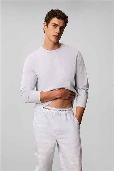 Calvin Klein Ls Tee Pant Set Erkek Pijama Takımı
