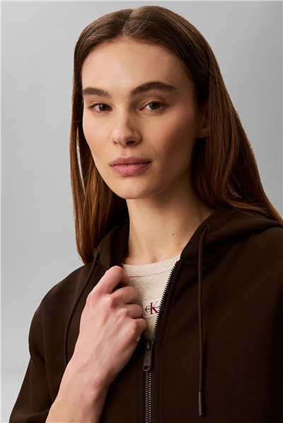 Calvin Klein Ls Terry Logo Waist Cropped Fz H Kadın Bisiklet Yaka Sweatshirt