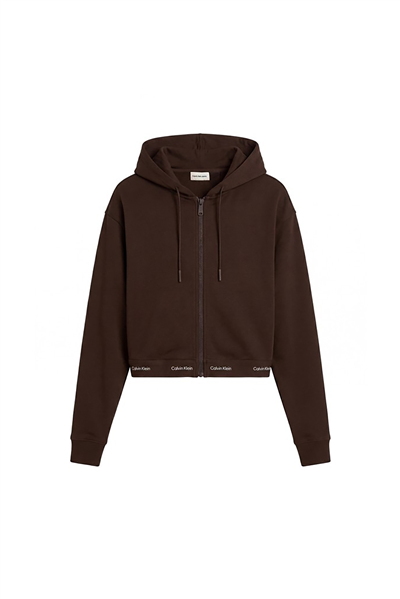 Calvin Klein Ls Terry Logo Waist Cropped Fz H Kadın Bisiklet Yaka Sweatshirt