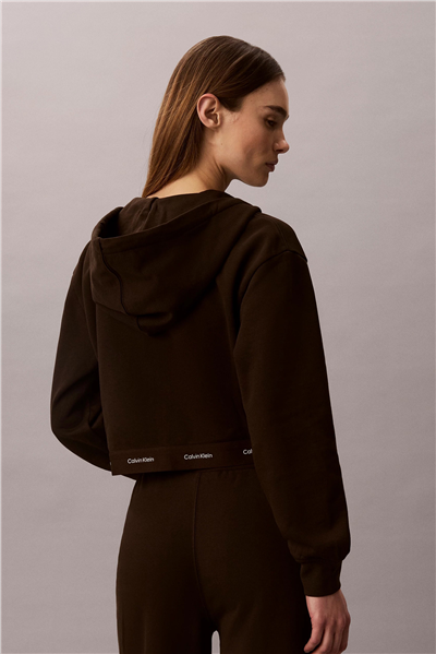Calvin Klein Ls Terry Logo Waist Cropped Fz H Kadın Bisiklet Yaka Sweatshirt