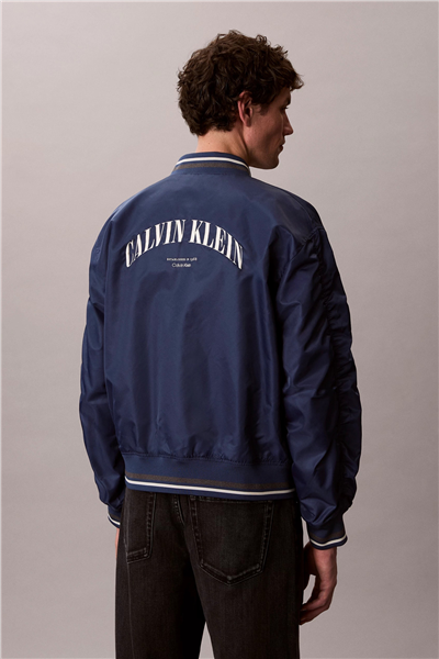 Calvin Klein Ls Unfilled Nylon Ti Erkek Mont Mavi