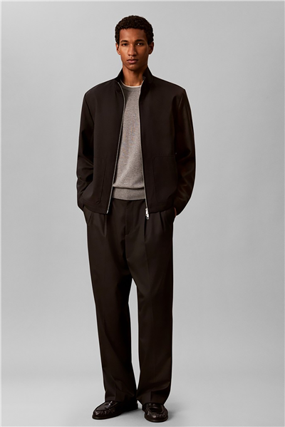 Calvin Klein Ls Wool Blend Zip Jkt Erkek Mont Siyah