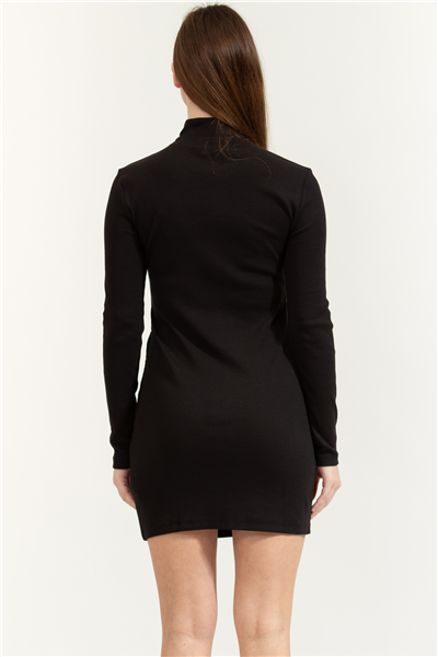 Calvin Klein LS Woven Label 2X2 Rib Mini Kadın Elbise