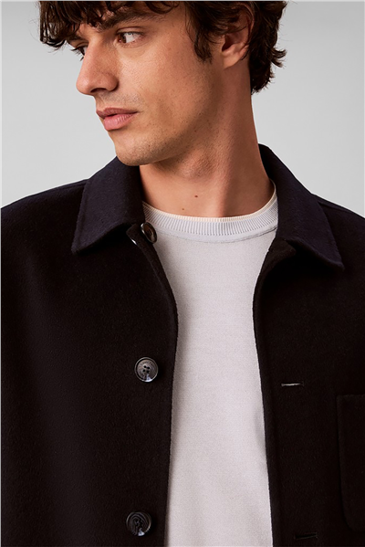 Calvin Klein Ls2Tone Revrsible Dble Fce Wool Erkek Mont Lacivert