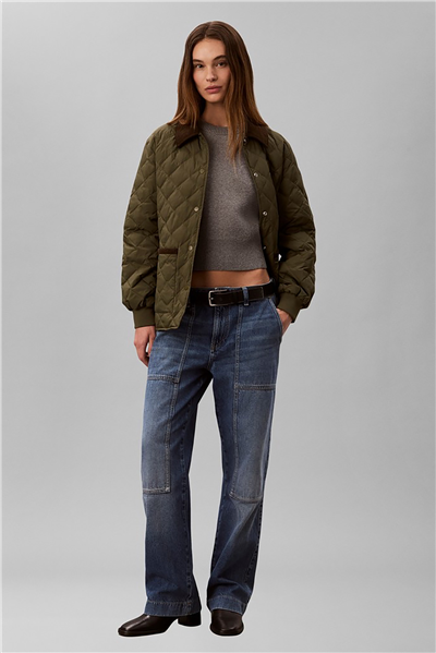 Calvin Klein Lw Mid Down Quilted Liner Jacket Kadın Mont Yeşil