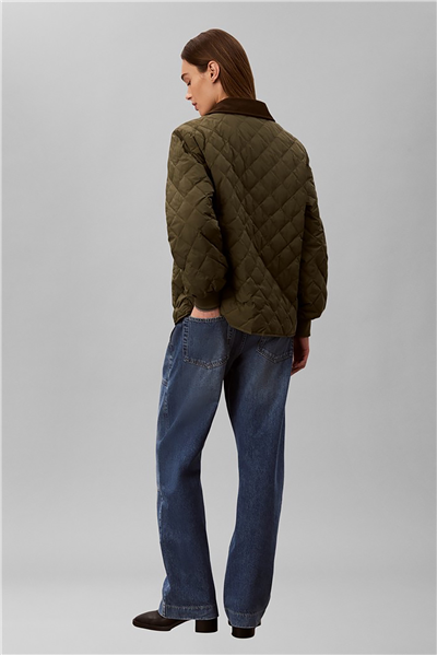 Calvin Klein Lw Mid Down Quilted Liner Jacket Kadın Mont Yeşil