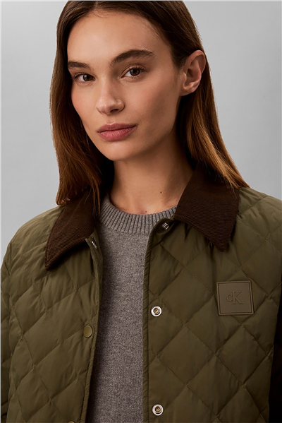Calvin Klein Lw Mid Down Quilted Liner Jacket Kadın Mont Yeşil