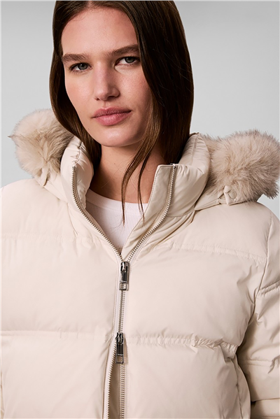 Calvin Klein Matte Mw Belted Short Puffer Wit Kadın Şişme Mont Beyaz