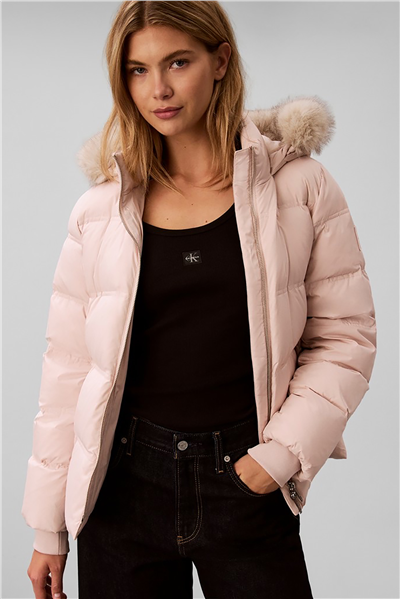 Calvin Klein Matte Mw Belted Short Puffer Wit Kadın Şişme Mont