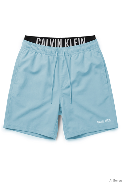 Calvin Klein Medium Drawstring Bo Erkek Şort Mayo Mavi