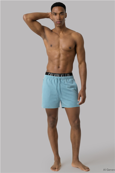 Calvin Klein Medium Drawstring Bo Erkek Şort Mayo Mavi