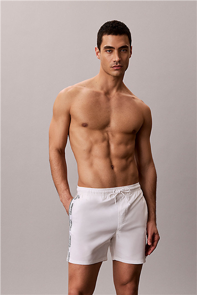 Calvin Klein Medium Drawstring Co Erkek Şort Mayo Beyaz