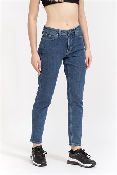 Calvin Klein Mid Rise Slim - Blue Kadın Jean Pantolon